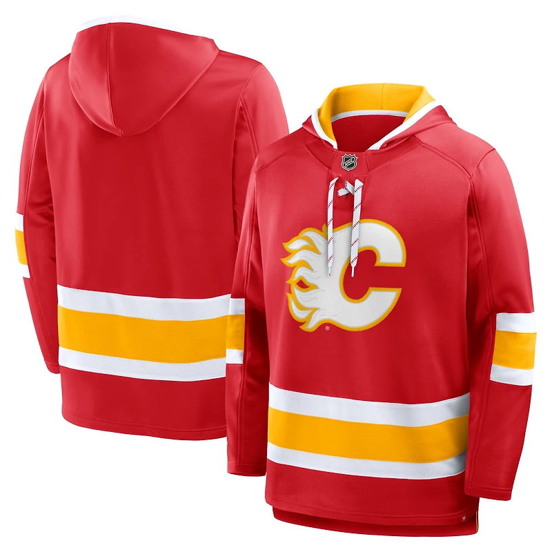 Sweat à capuche en polaire Prime Time rouge des Flames de Calgary Fanatics pour hommes