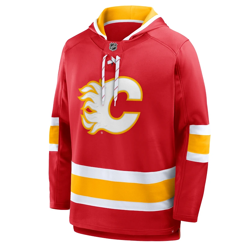 Men's Fanatics Red Calgary Flames Prime Time Fleece Hoodie