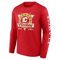 T-shirt à manches longues rouge pour hommes Fanatics Calgary Flames Rinkside