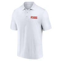 Men's Fanatics White/Red Calgary Flames Polo Combo Set