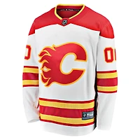 Men's Fanatics White Calgary Flames Away  Breakaway Custom Jersey