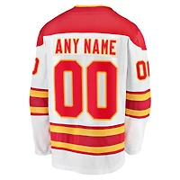Men's Fanatics White Calgary Flames Away  Breakaway Custom Jersey