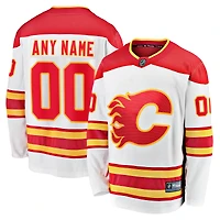 Men's Fanatics White Calgary Flames Away  Breakaway Custom Jersey