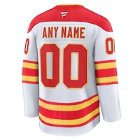 Men's Fanatics White Calgary Flames Away Premium Custom Jersey
