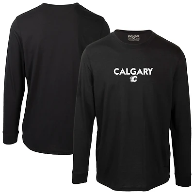 Men's Levelwear  Black Calgary Flames Oscar City Capsule Long Sleeve T-Shirt