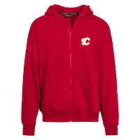 Sweat à capuche entièrement zippé rouge des Flames de Calgary Uphill Insignia Levelwear pour hommes