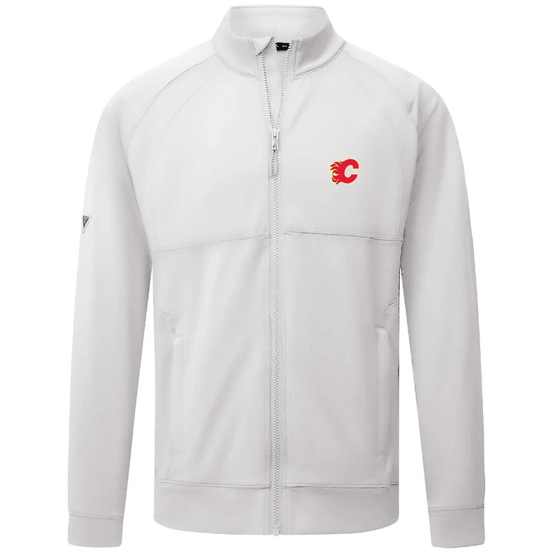 Veste à glissière intégrale Insignia Core Calgary Flames blanche Levelwear pour homme