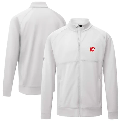 Veste à glissière intégrale Insignia Core Calgary Flames blanche Levelwear pour homme