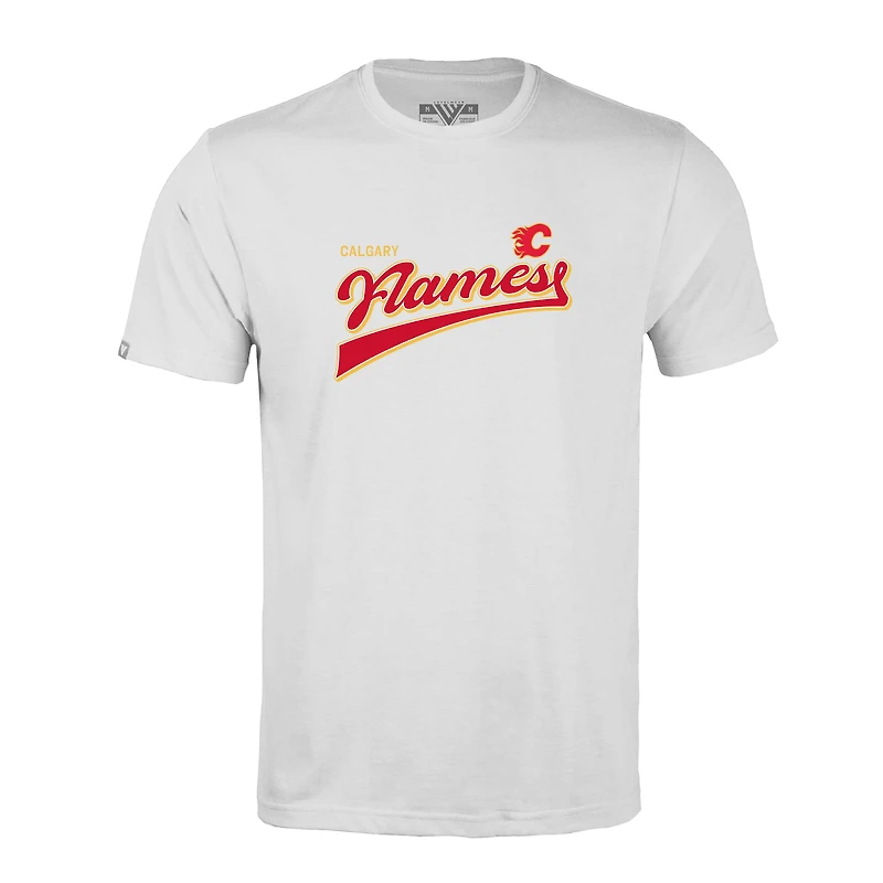 Men's Levelwear White Calgary Flames Richmond Retro Team 2.0 T-Shirt