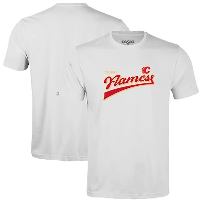 Men's Levelwear White Calgary Flames Richmond Retro Team 2.0 T-Shirt