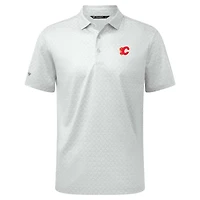 Polo System Insignia Core blanc Calgary Flames pour homme de Levelwear
