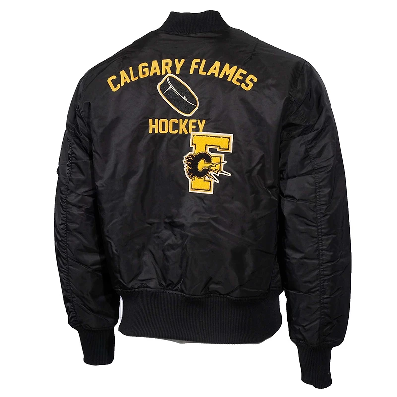 Blouson aviateur entièrement zippé Mitchell & Ness pour hommes des Flames de Calgary Eye Of The Tiger