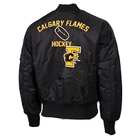 Blouson aviateur entièrement zippé Mitchell & Ness pour hommes des Flames de Calgary Eye Of The Tiger