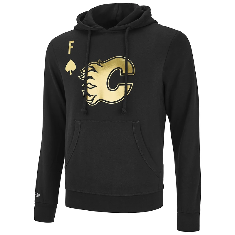 Chandail à capuchon noir Mitchell & Ness des Flames de Calgary pour hommes