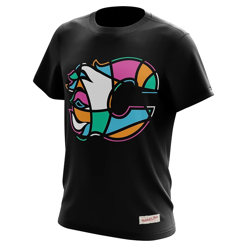 Men's Mitchell & Ness Black Calgary Flames Stained Glass T-Shirt