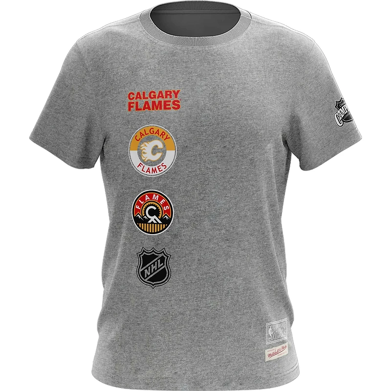 Men's Mitchell & Ness Heather Gray Calgary Flames City Collection T-Shirt
