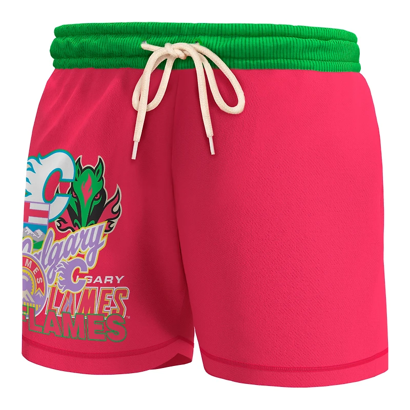Men's Mitchell & Ness Pink Calgary Flames  Party Mix Shorts