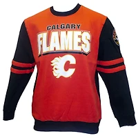 Men's Mitchell & Ness Red Calgary Flames All Over Pullover Sweatshirt
