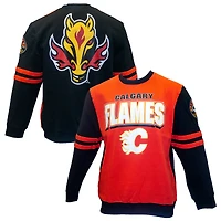 Men's Mitchell & Ness Red Calgary Flames All Over Pullover Sweatshirt