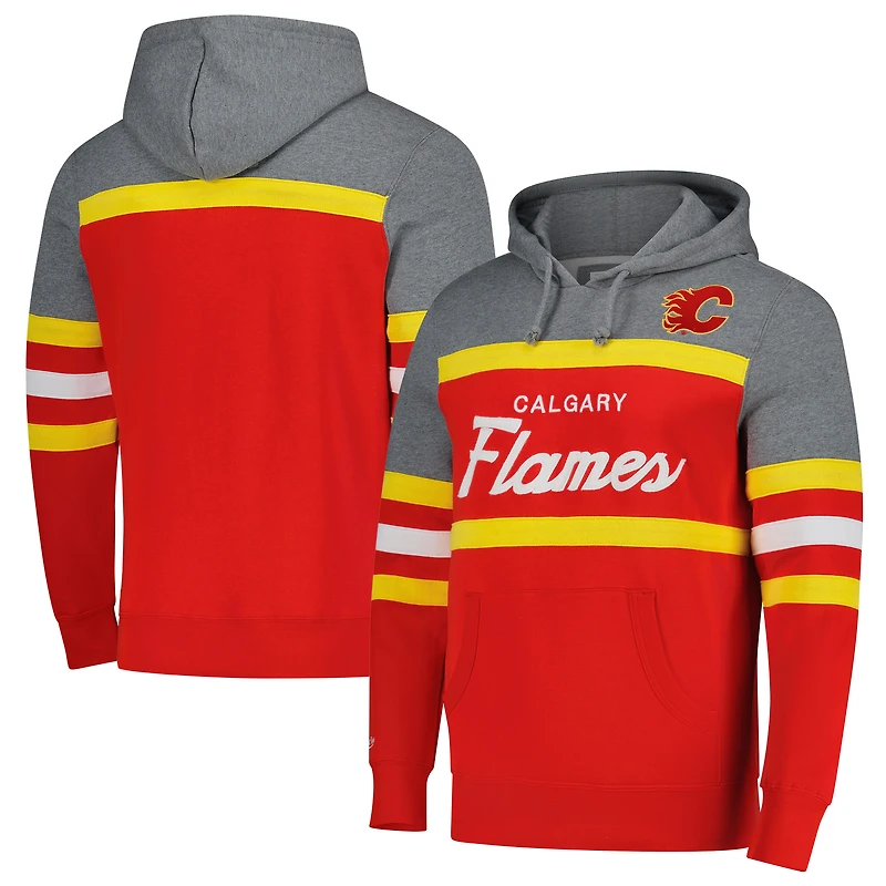 Sweat à capuche rouge Mitchell & Ness pour homme, entraîneur des Flames de Calgary