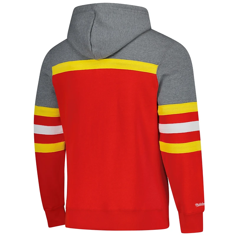 Sweat à capuche rouge Mitchell & Ness pour homme, entraîneur des Flames de Calgary