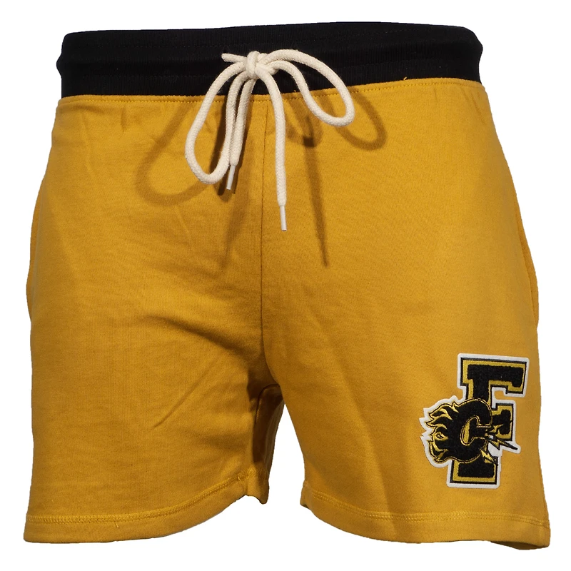Men's Mitchell & Ness Yellow Calgary Flames Eye Of The Tiger Shorts