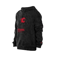 Men's New Era  Black Calgary Flames Mineral Wash Pullover Hoodie