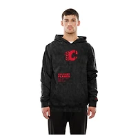Men's New Era  Black Calgary Flames Mineral Wash Pullover Hoodie
