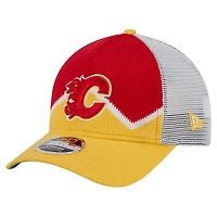 Casquette ajustable New Era 9FORTY M-Crown A-Frame rouge/jaune pour homme des Flames de Calgary