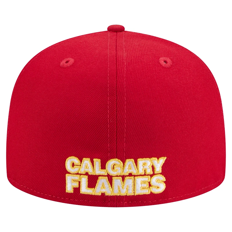 Casquette ajustée 59FIFTY rouge des Flames de Calgary New Era pour homme