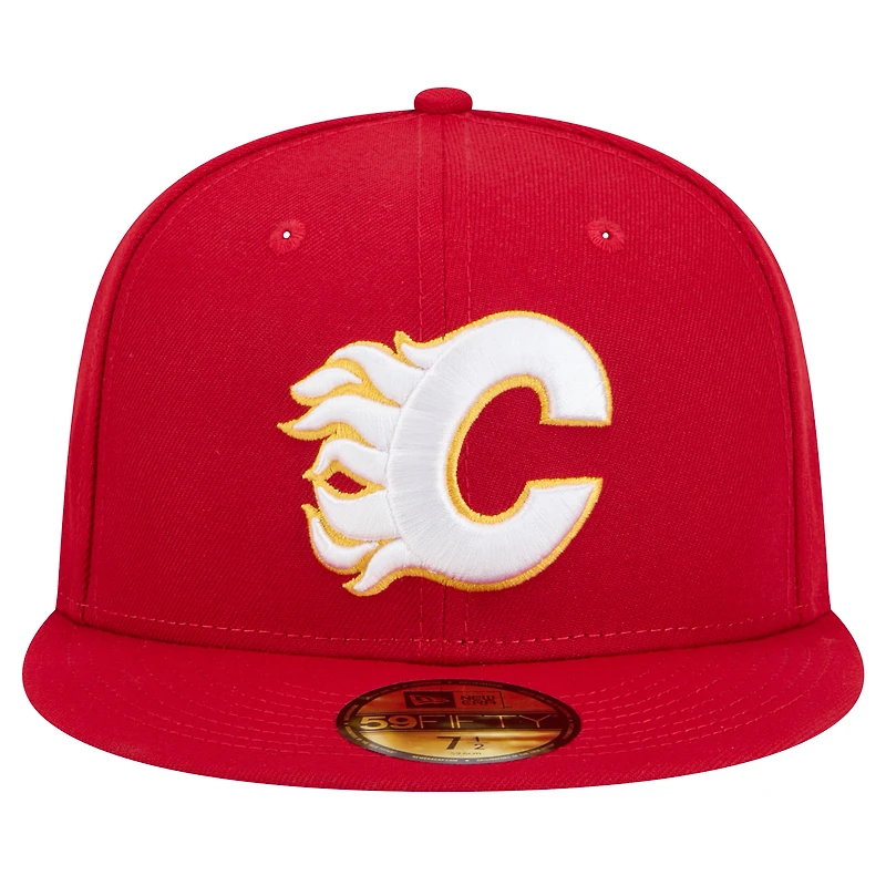Casquette ajustée Core 59FIFTY des Flames de Calgary New Era pour homme