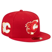 Casquette ajustée Deceptor 59FIFTY rouge des Flames de Calgary New Era pour homme
