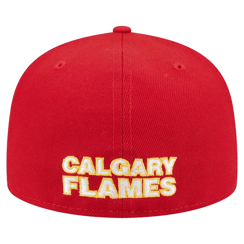 Casquette ajustée Deceptor 59FIFTY rouge des Flames de Calgary New Era pour homme