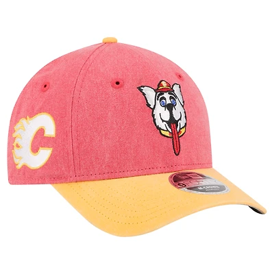 Casquette ajustable New Era rouge Calgary Flames Jr. Mascotte 9FORTY M-Crown pour homme