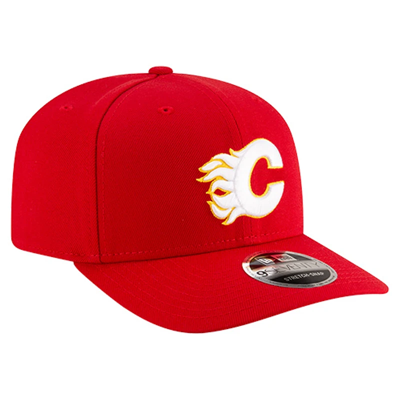 Men's New Era Red Calgary Flames Team Collection Basic 9SEVENTY Adjustable Hat