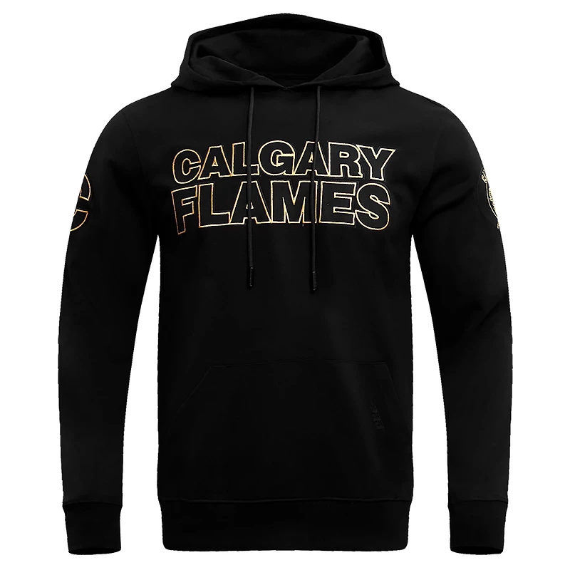 Men's Pro Standard Calgary Flames Black & Gold Pullover Hoodie
