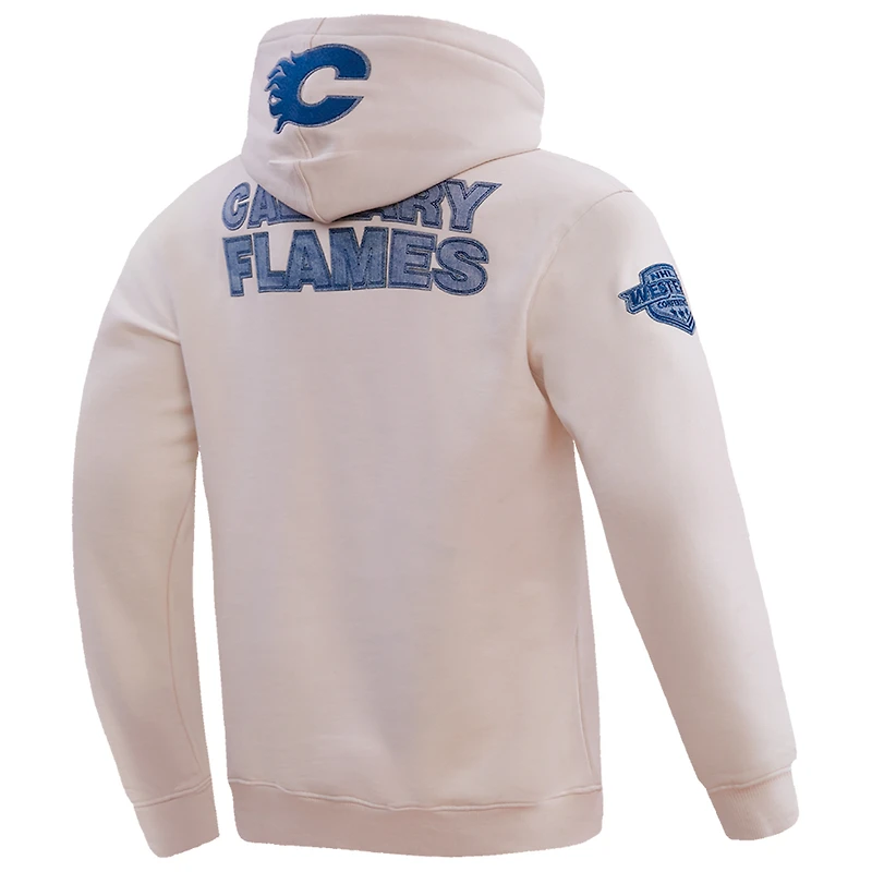 Chandail à capuchon Pro Standard Calgary Flames Varsity Blues crème pour homme