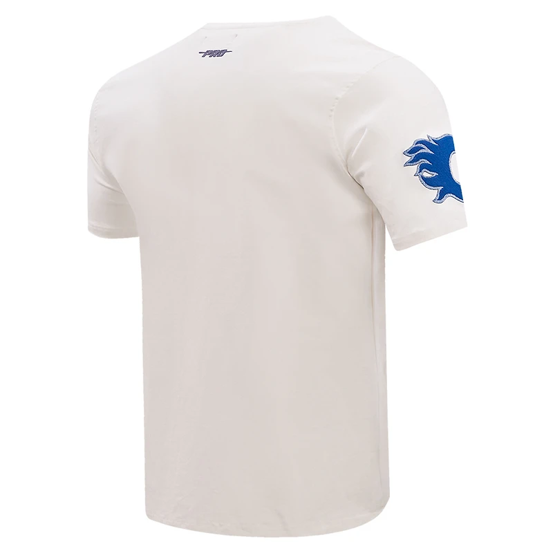 T-shirt Pro Standard Calgary Flames Varsity Blues crème pour homme