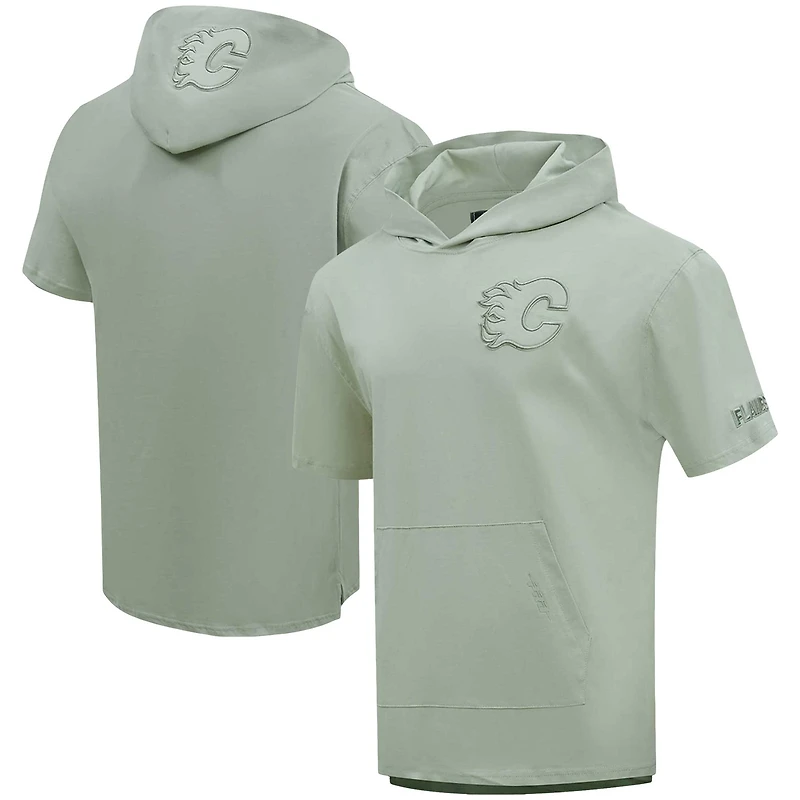 Sweat à capuche manches courtes Pro Standard vert Calgary Flames pour homme