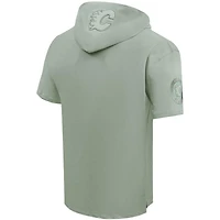 Men's Pro Standard Green Calgary Flames Neutral Short Sleeve Pullover Hoodie