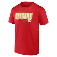 Men's  Red Calgary Flames Blocked Out T-Shirt