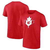 T-shirt rouge pour homme des Flames de Calgary, fête du Canada