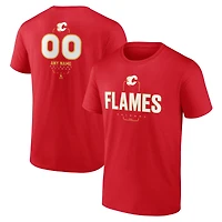 Men's Red Calgary Flames Custom Midfielder T-Shirt