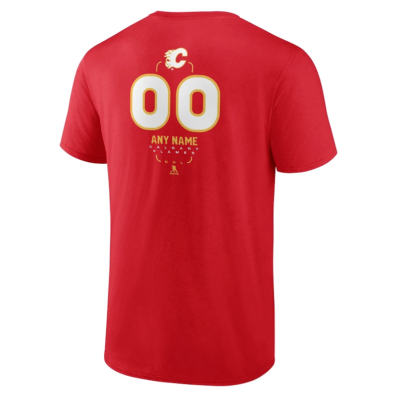 Men's Red Calgary Flames Custom Midfielder T-Shirt