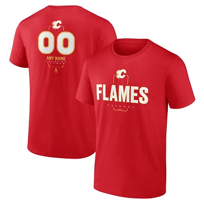 Men's Red Calgary Flames Custom Midfielder T-Shirt