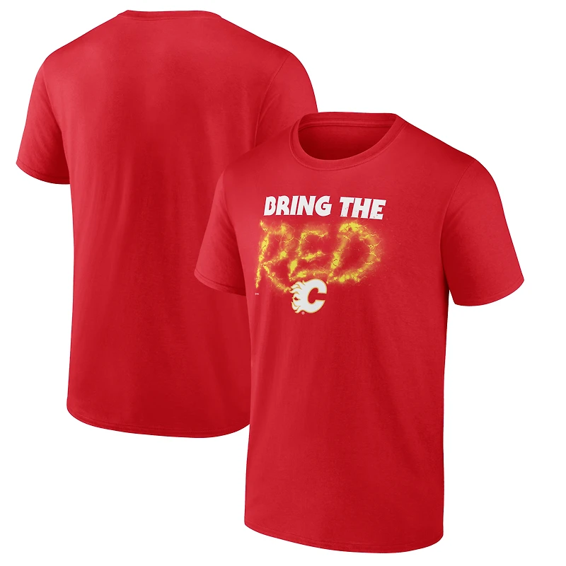 T-shirt rouge pour homme des Flames de Calgary