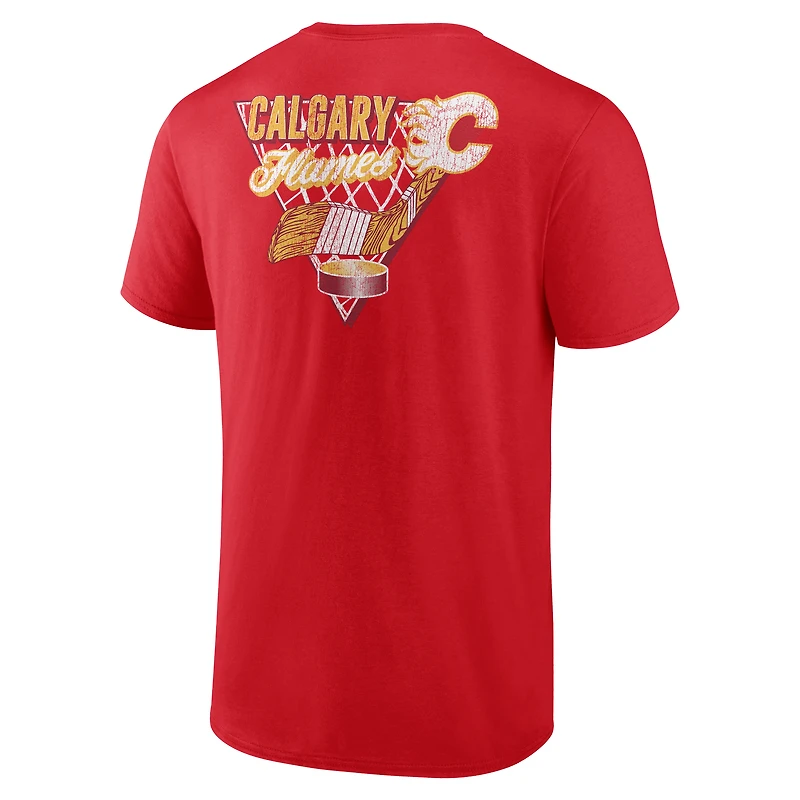 Men's  Red Calgary Flames Net Slap T-Shirt