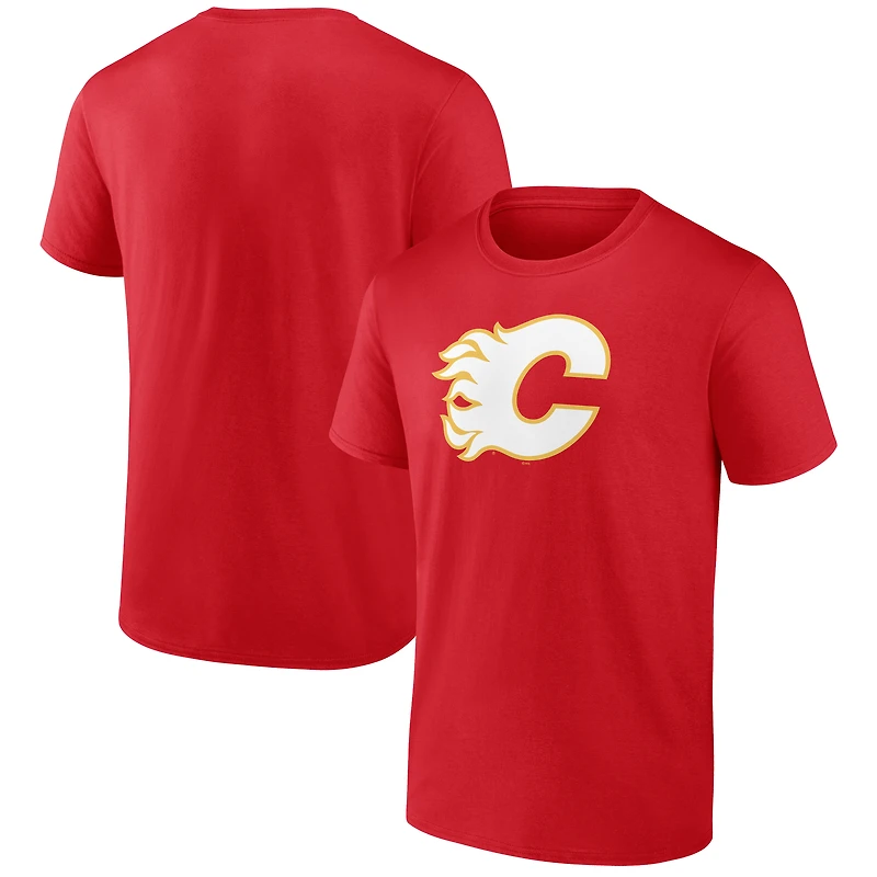 Men's Red Calgary Flames Primary Logo T-Shirt