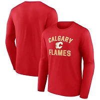 Men's  Red Calgary Flames Victory Arch Long Sleeve T-Shirt