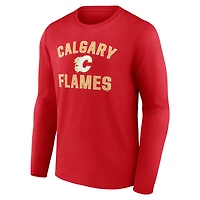 Men's  Red Calgary Flames Victory Arch Long Sleeve T-Shirt